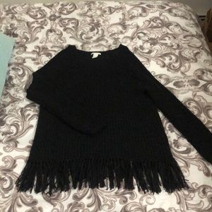 Black fringe sweater